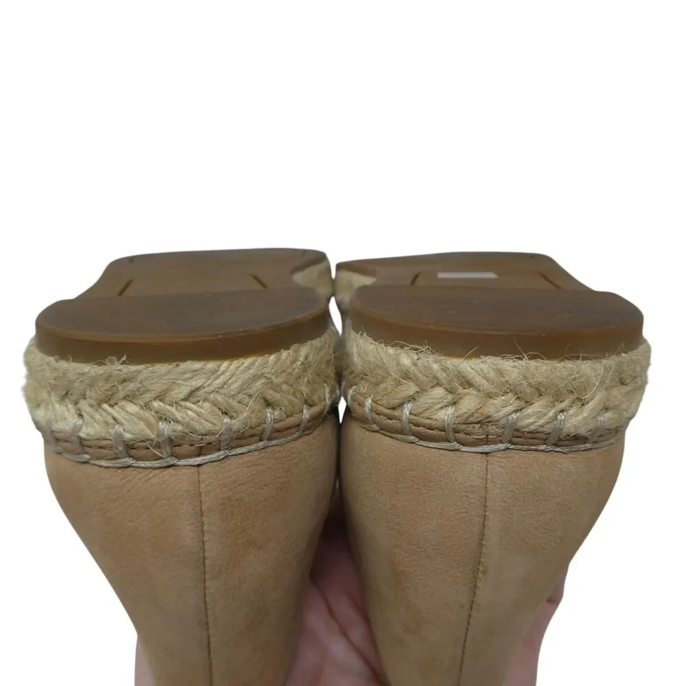 Eileen Fisher Lee Tan Suede Espadrille Flats Sandals